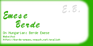 emese berde business card